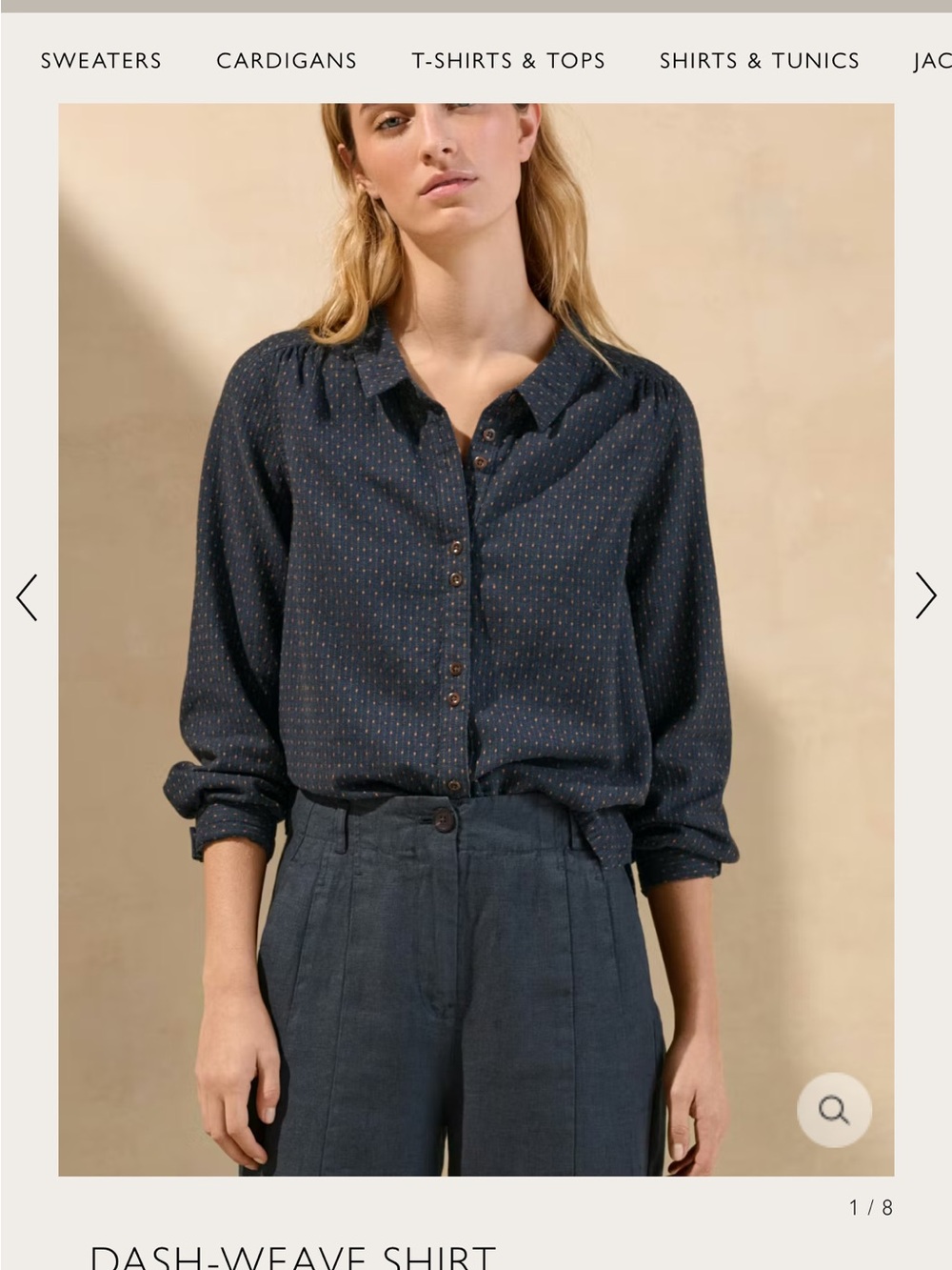 Poetry Dash Weave Shirt Size 10 Hemp Organic Cotton Long Sleeve In Soft indigo
